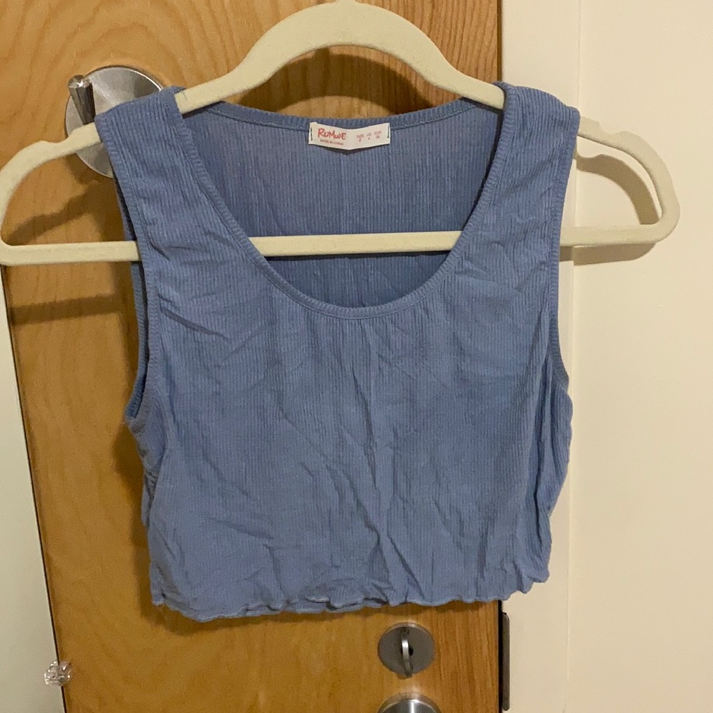Romwe Cropped Lettuc-Trimmed Top